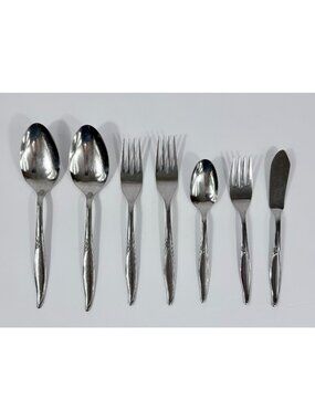 Kenwood Forever Rose Flatware Replacement Pieces Set Of 7 Stainless Steel Rose D